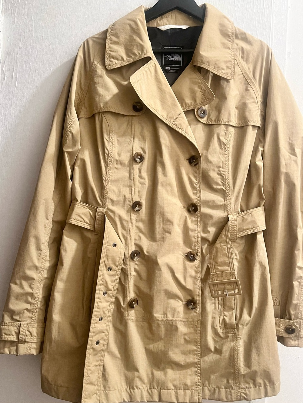 The North Face HyVent Women's Beige Mid-Length Trench Coat Size L